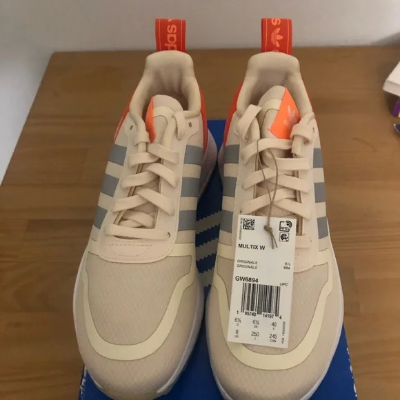 Adidas Cream and Orange Athletic Shoes - Picture 3 of 5